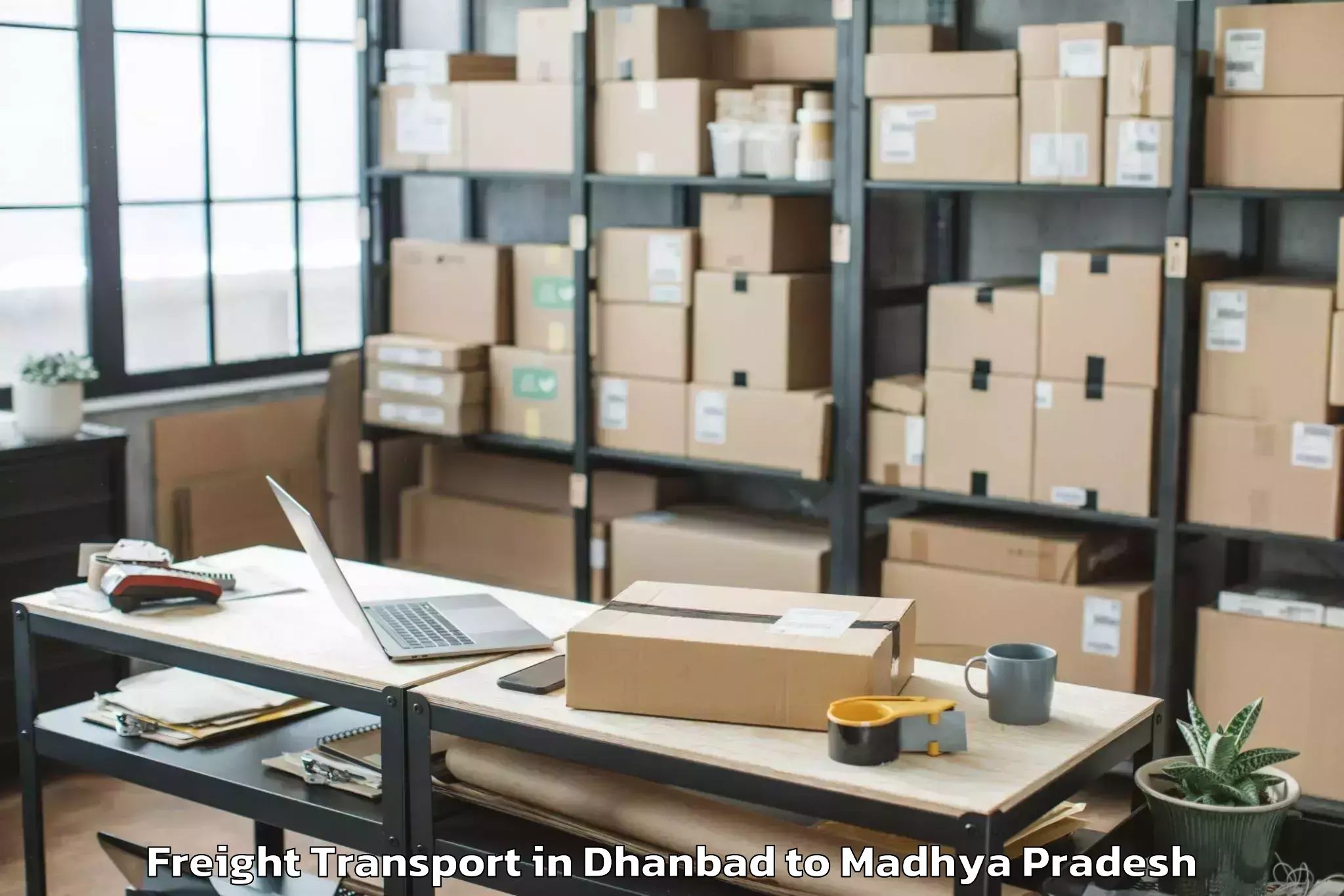 Professional Dhanbad to Kalapipal Mandi Freight Transport